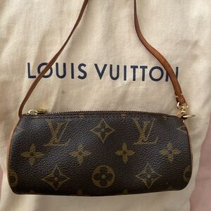 MINT Louis Vuitton Brown Monogram Pappillion Pouchette  Mini Tootsie Roll